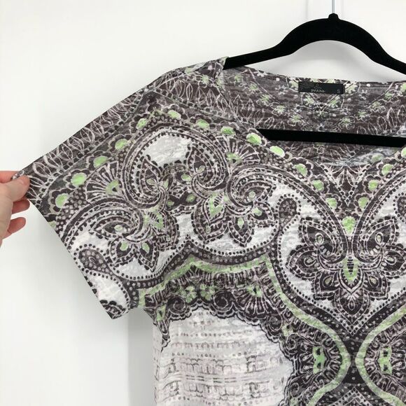 PRANA Breathe Tie Waist Print Lightweight SS Tee - Picture 3 of 6